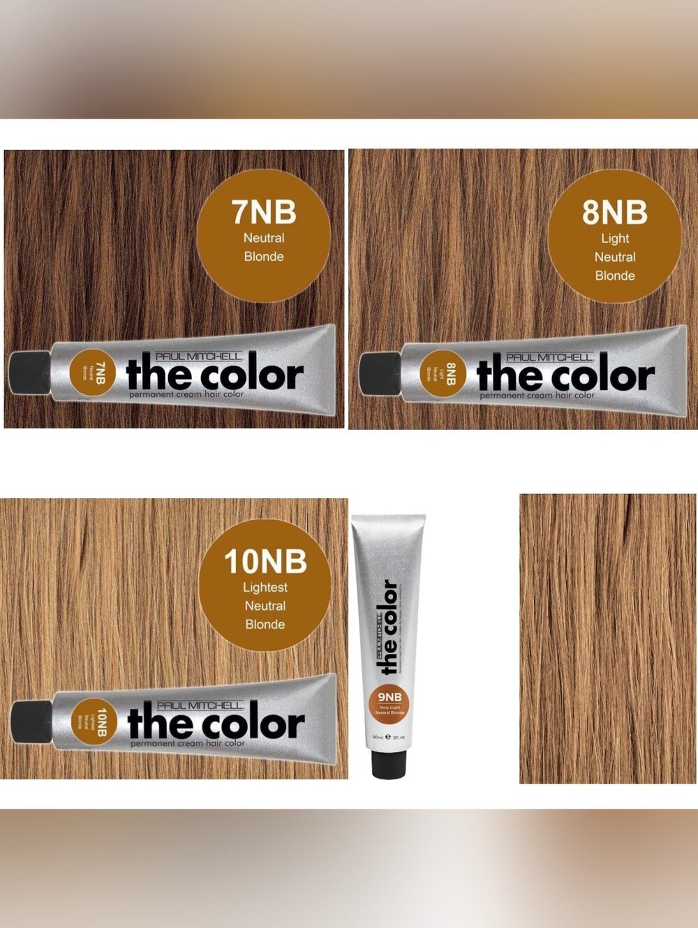 New Paul Mitchell Permanent Cream Hair Color Lot of 4 Size 3 fl oz each